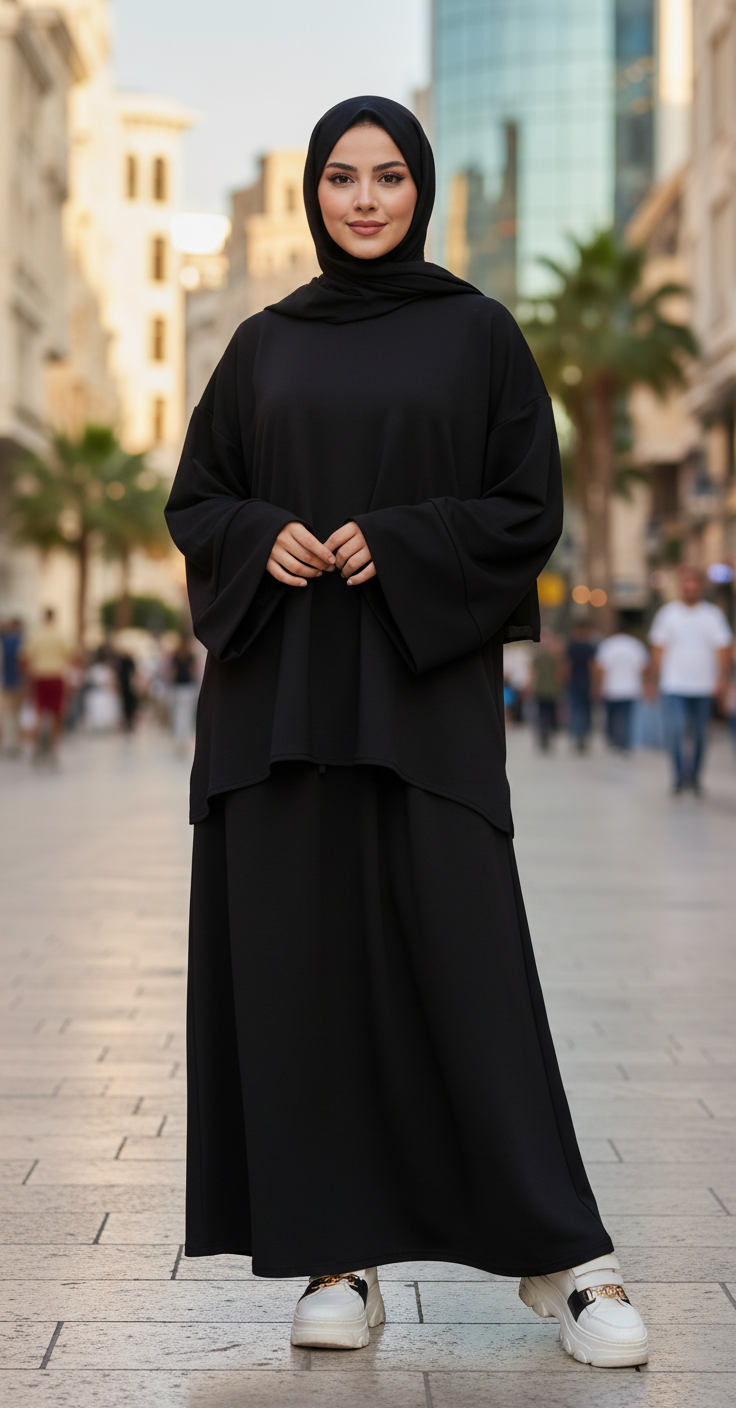 Ensemble femme Automne/Hiver – Jupe et haut en coton épais