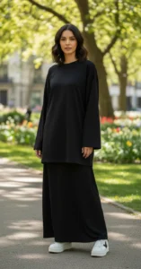 Ensemble 2 pièces haut et jupe longue en coton, état neuf, vendu sur Anaaz