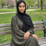 Abaya Papillon Satin – Élégance et Légèreté - Vert