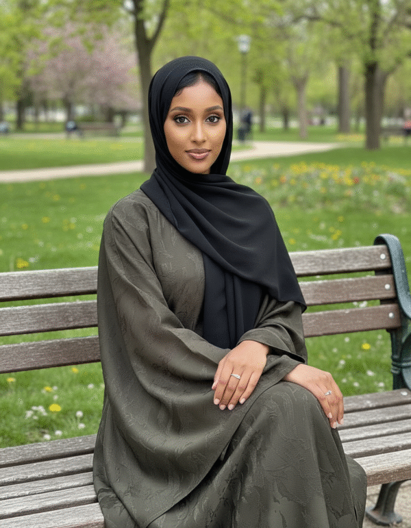 Abaya Papillon Satin – Élégance et Légèreté - Vert