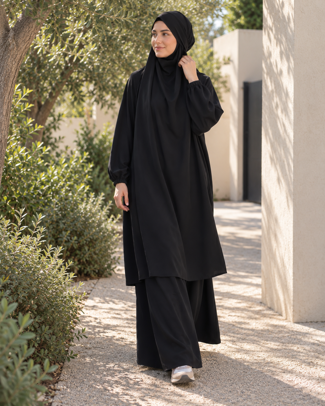 Jilbab avec capuche et jupe longue