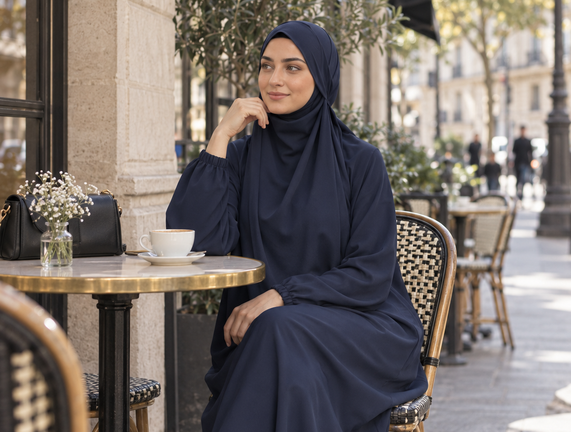 Jilbab avec capuche et jupe longue