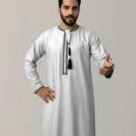 Qamis Classique A Broderie Coupe Droite Elegante Blanc 52