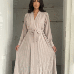 Robe Longue Plissée Élégante – Ceinture à Nouer - XS