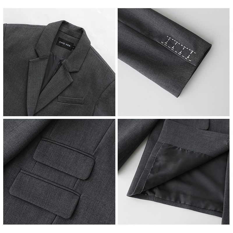 Blazer femme brodé élégante - Coupe loose