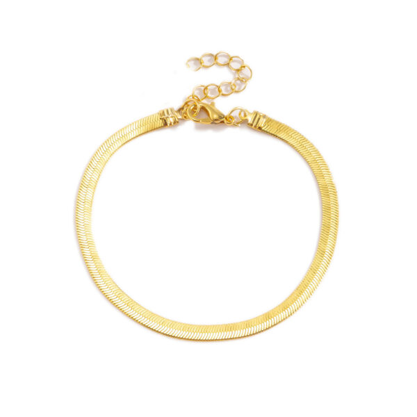 Bracelet serpent plat en alliage doré ou argenté – finition brillante électroplaquée - Or