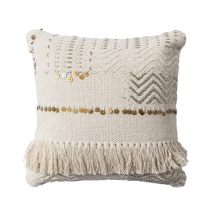 Coussin bohème en coton tissé, vendu sur Anaaz