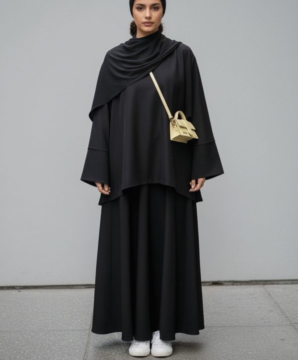 Ensemble femme haut ample et jupe longue - Noir, S/M