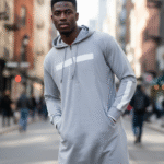 Qamis Homme Sweatshirt avec Capuche - Gris, XL