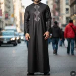 Qamis Noir Pour Homme 3