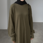 Oversized long-sleeved maxi dress