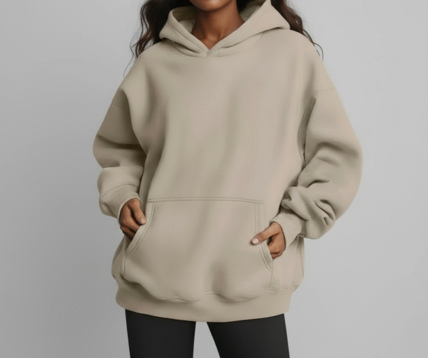 Sweat à capuche oversize pour femme – Pull épais, coupe ample - Taupe clair, XXL