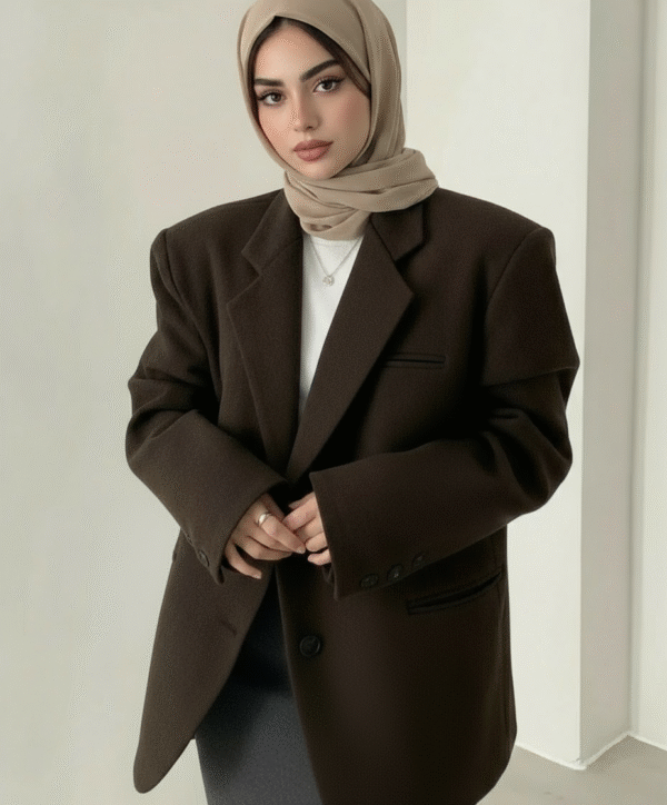 Veste Blazer Oversize Effet Laine Chic Et Decontractee 2