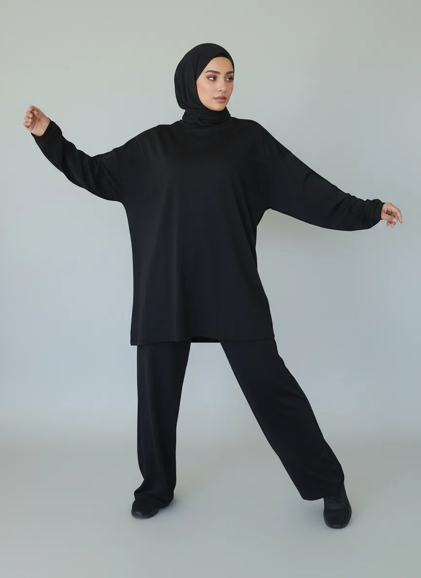 Tenue de sport Femme Voilée - Qualité supérieure - Couleur noire