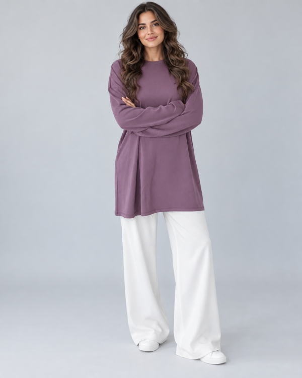 Haut Modeste Ample et Extensible - Sport, Yoga & Quotidien - Couleur mauve