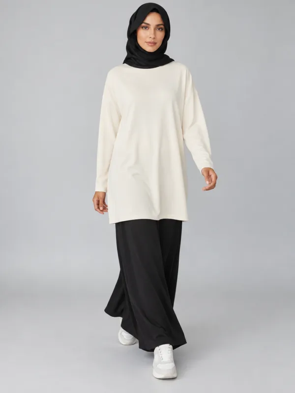 Haut Modeste Ample et Extensible - Sport, Yoga & Quotidien - Couleur crème